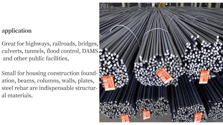 Hrb355 HRB400 HRB500 6mm 8mm 10mm 12mm 16mm 20mm Hot Rolled Iron Rod Deformed Reinforcing Bar Steel Rebar for Construction